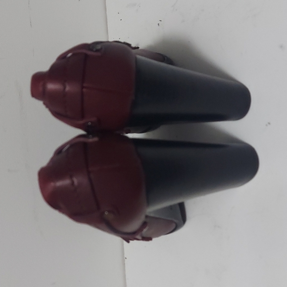 Marc Jacob's leather peep toe platform heels burgundy wine - Picture 5 of 6